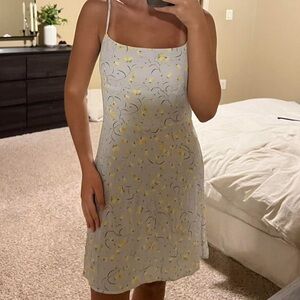 XXS Aritzia Sunday Best blue and yellow floral Jackson sundress